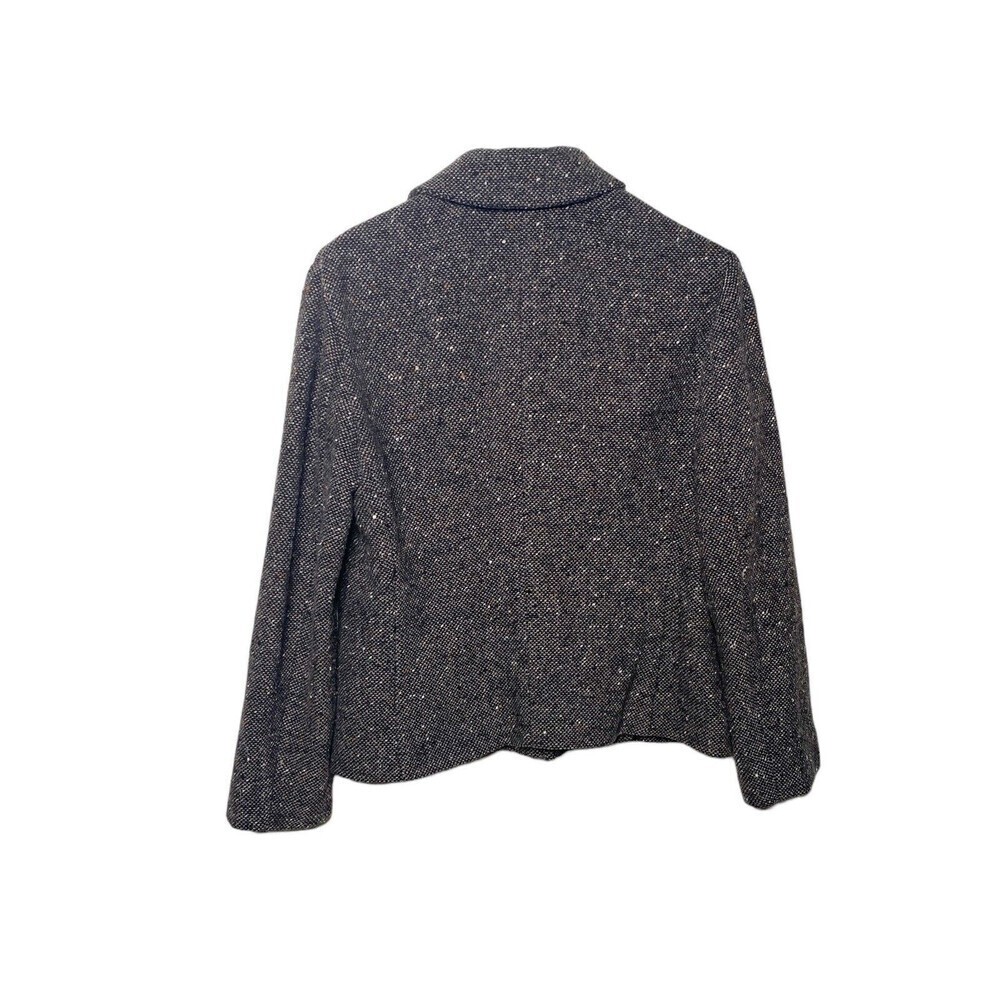 Piazza Sempione Black Wool Tweed Blazer Jacket Sz 44 US 8 Made In Italy 3 Button - Picture 9 of 13